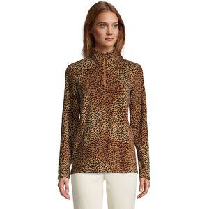 Women's Fleece Pullover Tan Brown and Black Leopard Print size PXS P2 P4 2P 4P